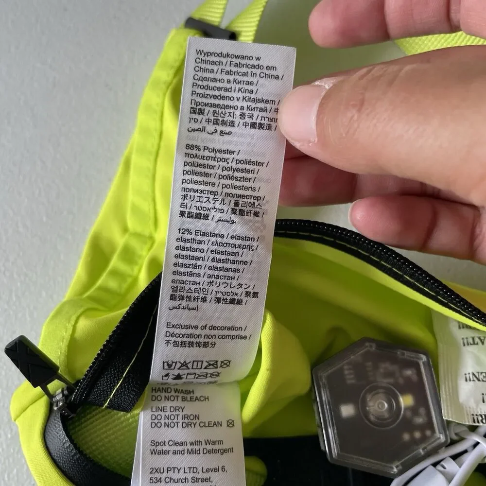 2XU Run Belt Athletic Running Waist Bag Pack Volt/Black Reflective One Size